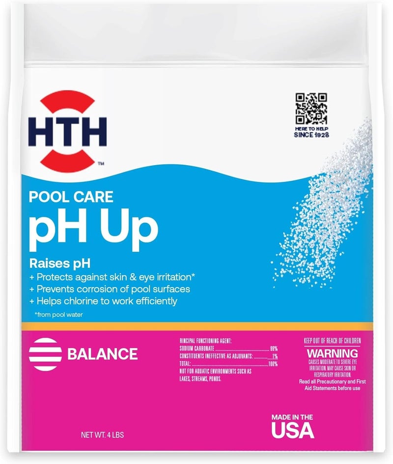 HTH 67058 Swimming Pool Care pH Up, Raises pH, Swimming Pool Chemical, 4 Lbs - Image 1